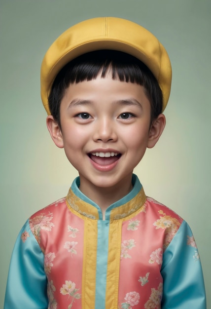 Foto gratuita retrato surrealista de un niño