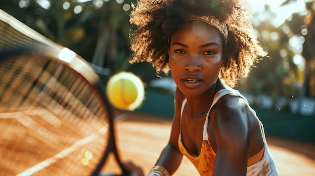Retrato de una tenista atlética
