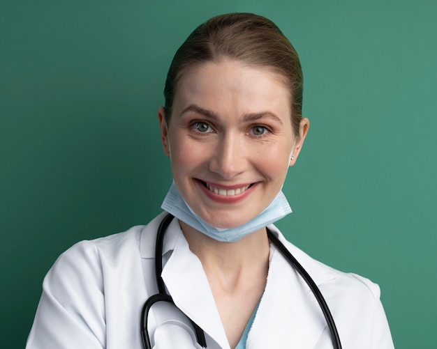 Retrato de trabajador de salud en equipo especial