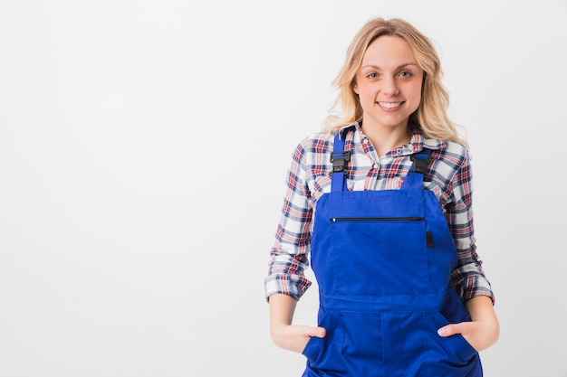 Foto gratuita retrato de trabajadora