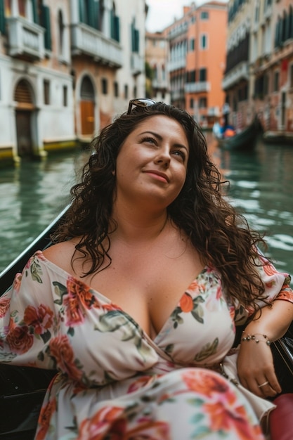 Retrato de un turista gordo que viaja