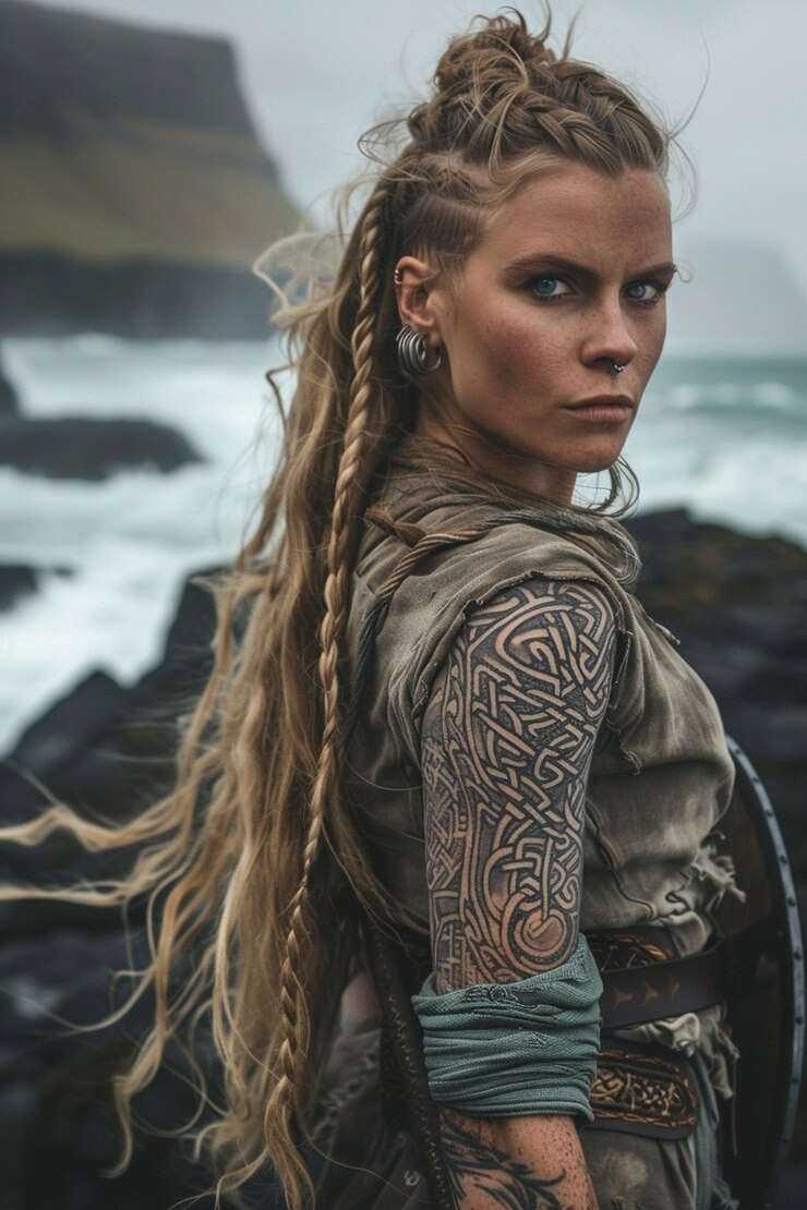 Retrato de una vikinga escandinava