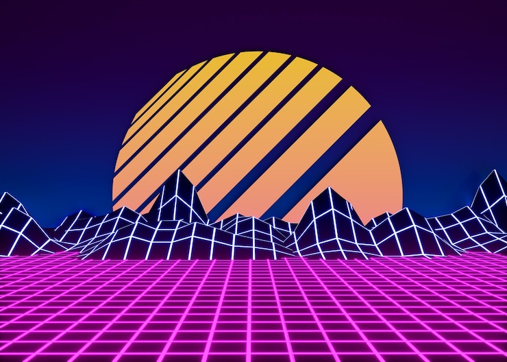 Photo Gratis retro 3d shapes in vaporwave style