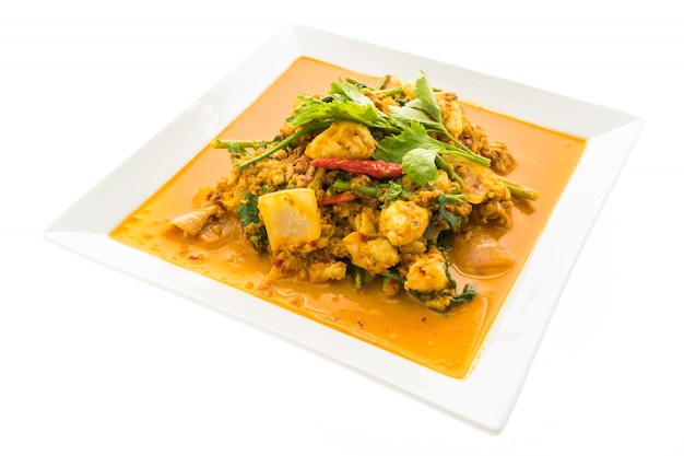 Revuelva el cangrejo frito con curry