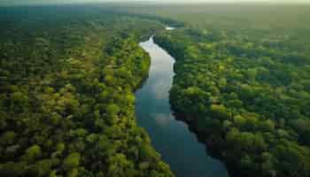 Foto gratuita un río corre a través de la selva.