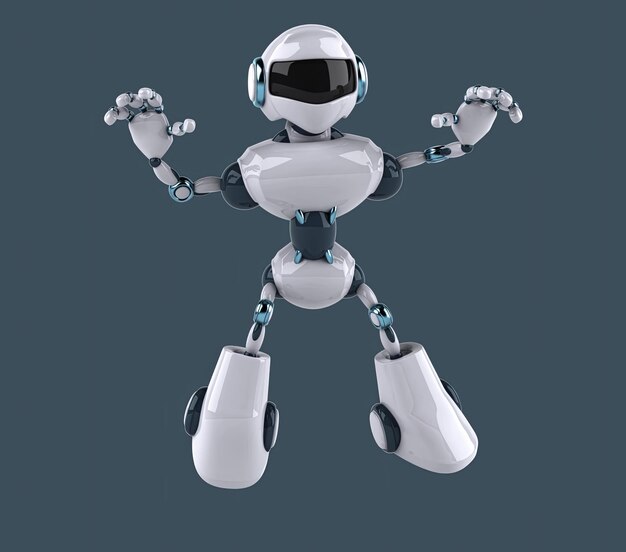 El robot 3D divertido ganando
