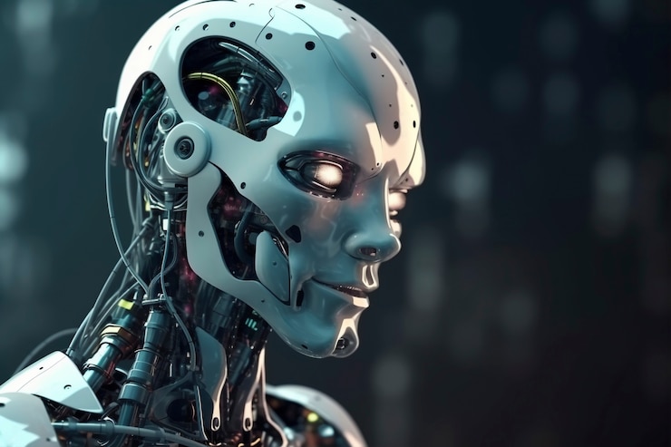 Foto gratuito robot antropomorfo en el interior