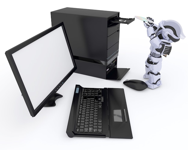 Robot con una computadora