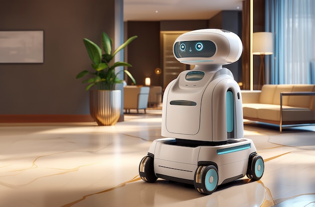 El robot de entrega 3D está trabajando