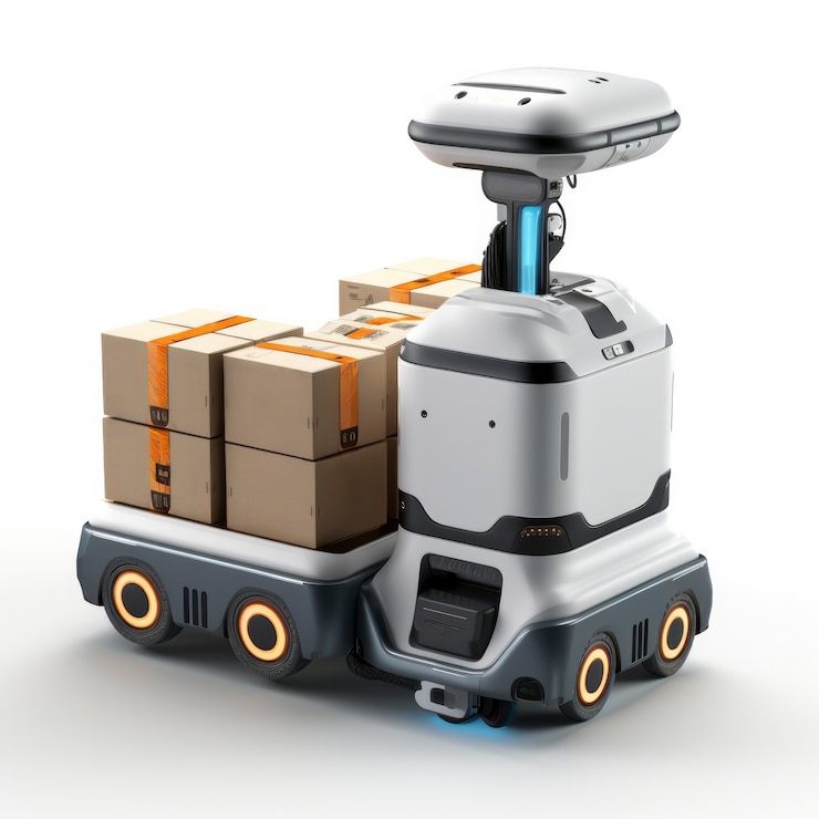 Foto gratuito el robot de entrega 3d está trabajando