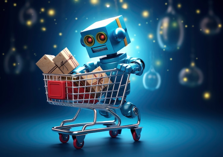 Foto gratuito el robot de entrega 3d está trabajando