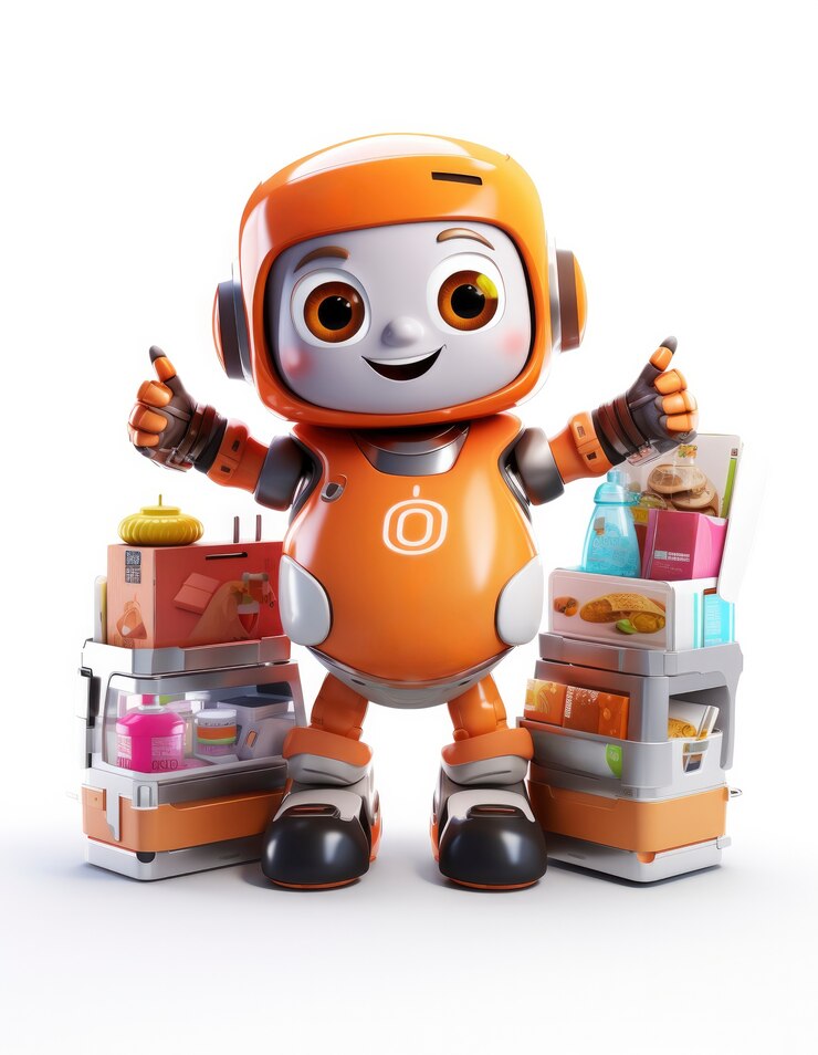 Foto gratuito el robot de entrega 3d está trabajando