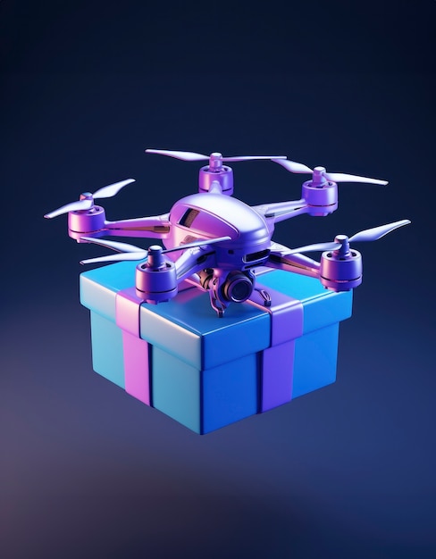 El robot de entrega 3D está trabajando
