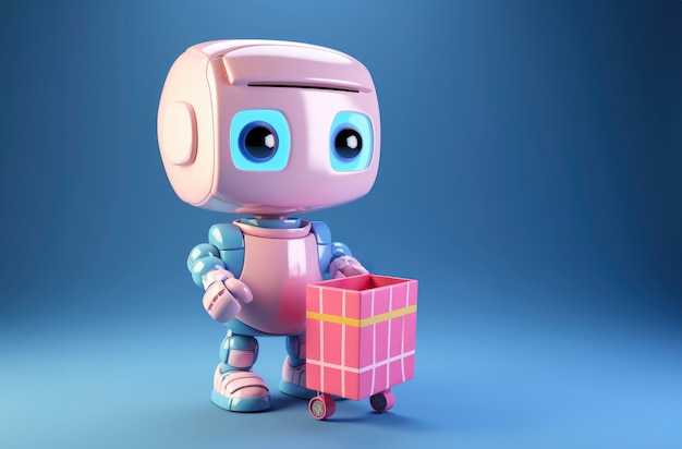 El robot de entrega 3D en funcionamiento