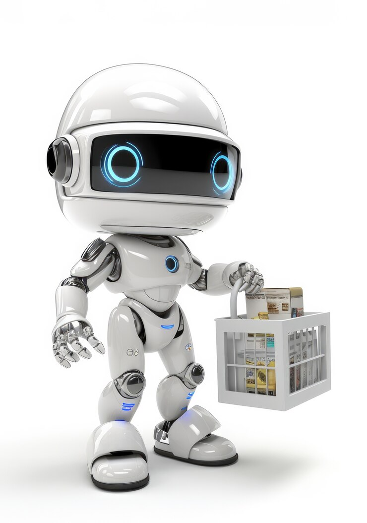 Foto gratuito el robot de entrega 3d en funcionamiento