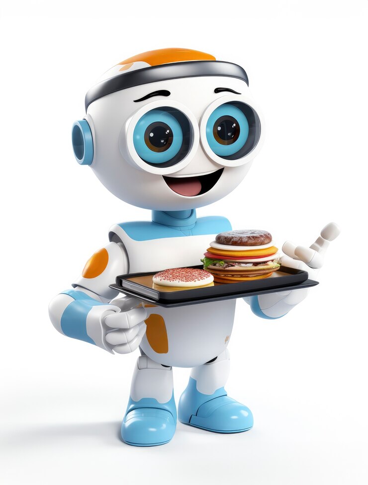Foto gratuito el robot de entrega 3d en funcionamiento