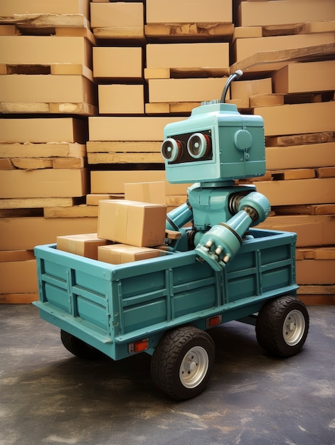 El robot de entrega 3D en funcionamiento