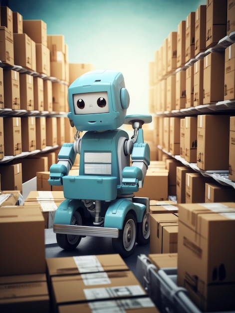 El robot de entrega 3D en funcionamiento