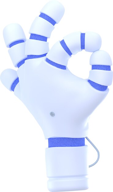 Robot mano mostrar ok gesto 3d render chatbot