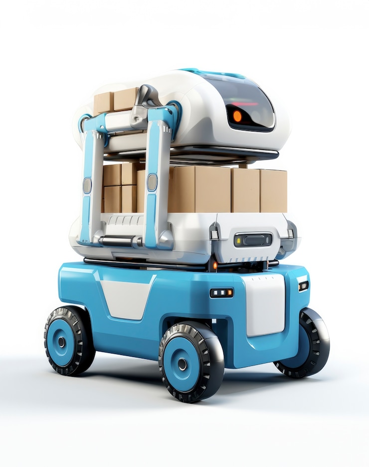 Photo Gratis robot pengantar 3d bekerja