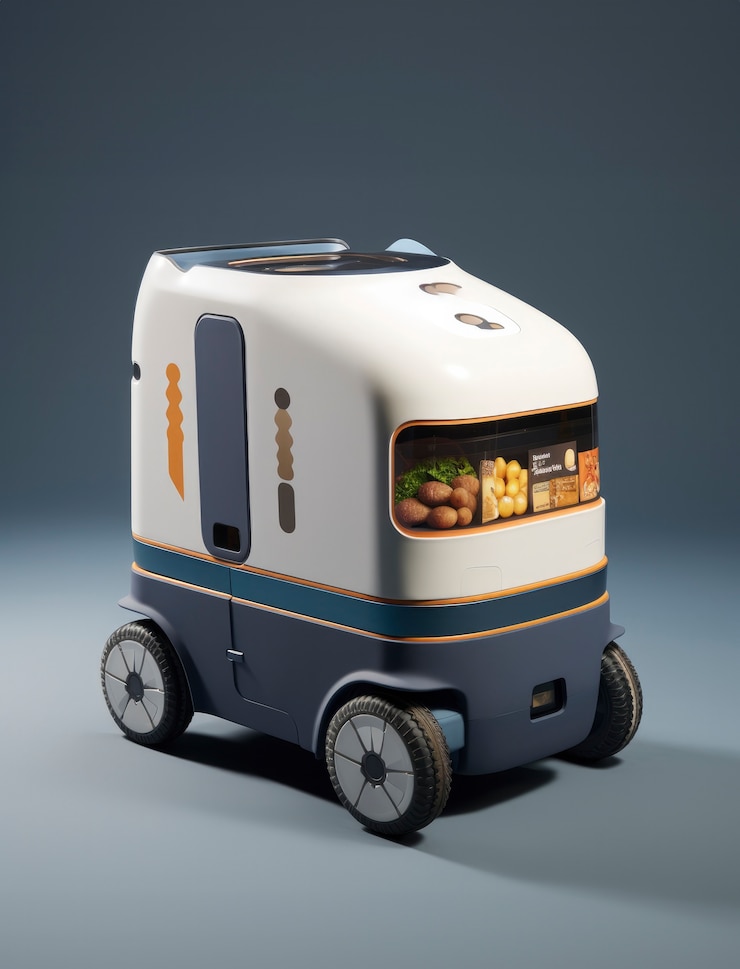 Photo Gratis robot pengantar 3d bekerja