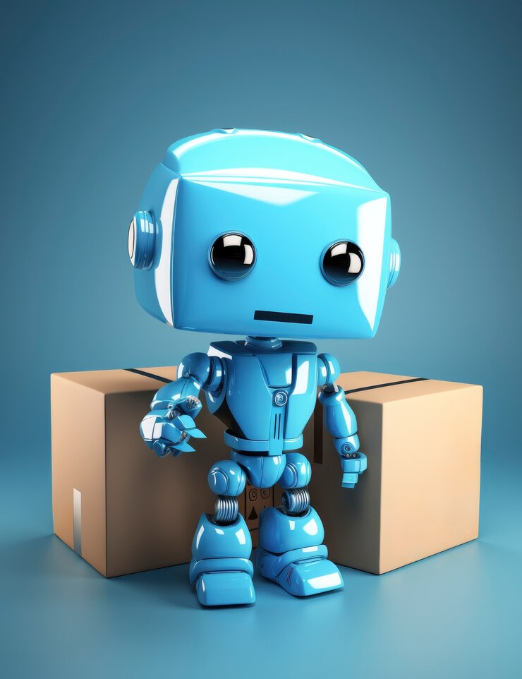 Photo Gratis robot pengantar 3d bekerja