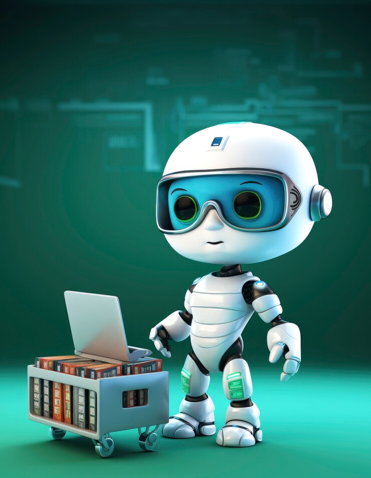 Photo Gratis robot pengantar 3d bekerja