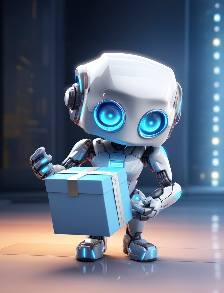 Photo Gratis robot pengantar 3d bekerja