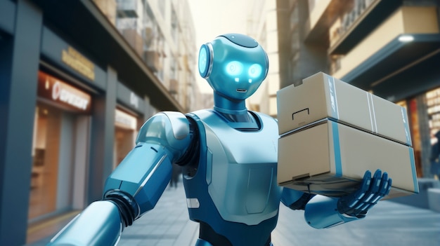 Un robot realiza tareas de reparto en lugar de humanos
