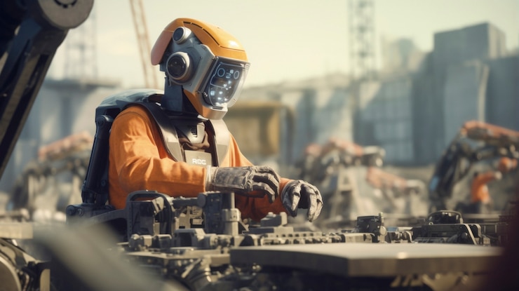 Foto gratuito robot realizando trabajo humano