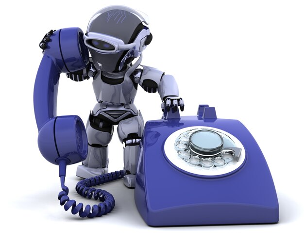 Robot con un teléfono
