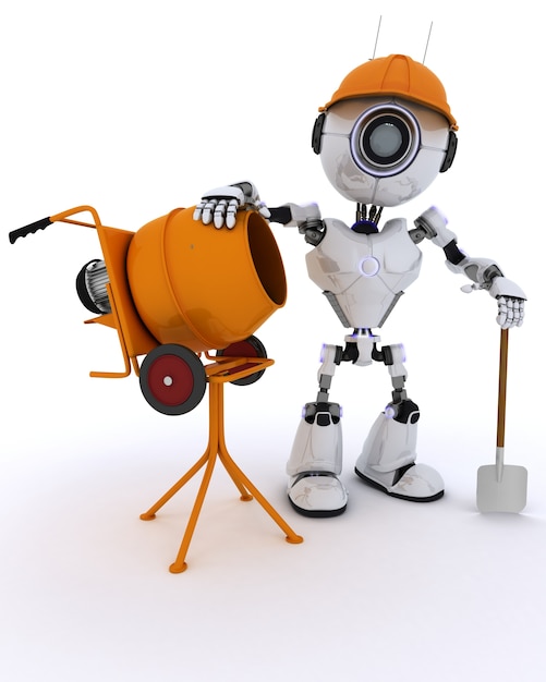 Robot trabajador de la construcción