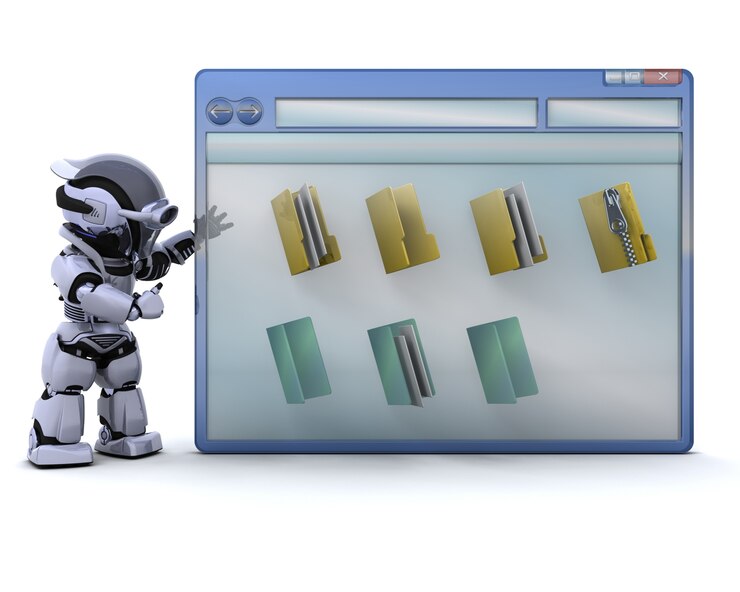 Photo Gratis robot with a screen