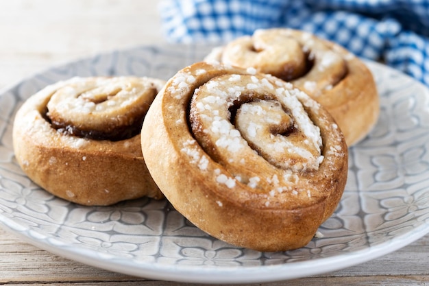 Rollos de canela bollos Kanelbulle postre sueco