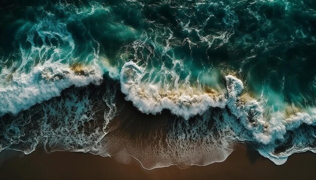 Foto gratuita rompiendo olas chocan en tranquilas playas de arena generadas por ia