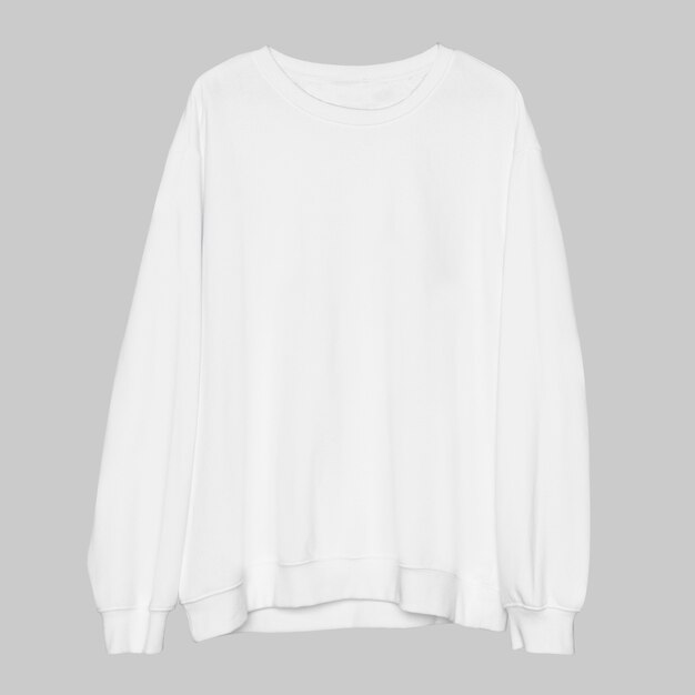 Ropa de calle unisex con cuello redondo blanco simple