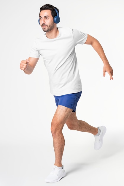 Ropa deportiva azul para hombre de pantalones cortos para correr