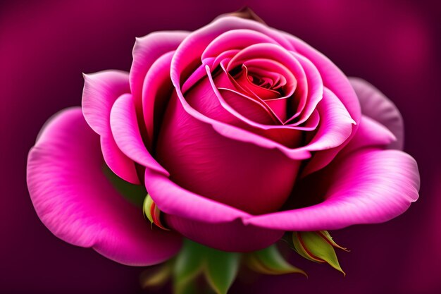 Una rosa rosa está en un jarrón con la palabra amor.