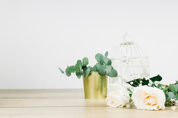 Foto gratuita rosas blancas de boda