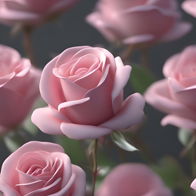 Foto gratuita rosas rosadas sobre un fondo gris cerrar fondo floral