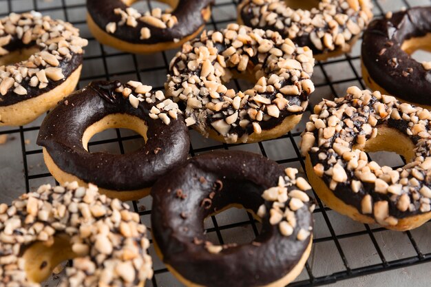 Rosquillas glaseadas de primer plano