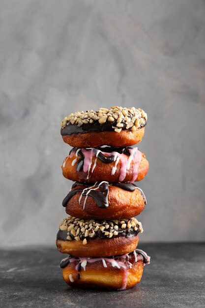 Rosquillas glaseadas de primer plano