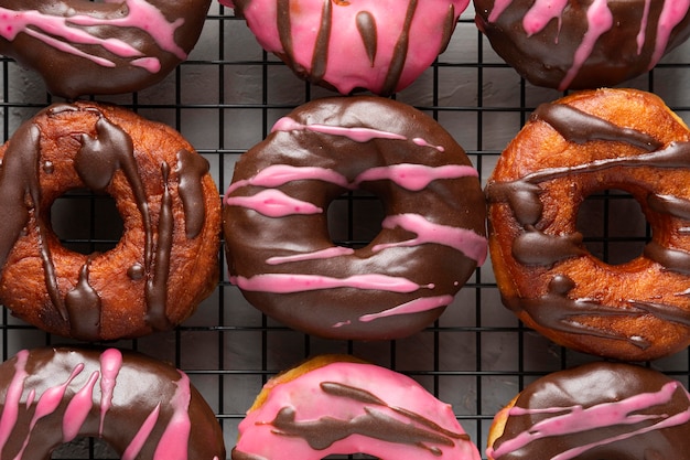 Rosquillas glaseadas de primer plano