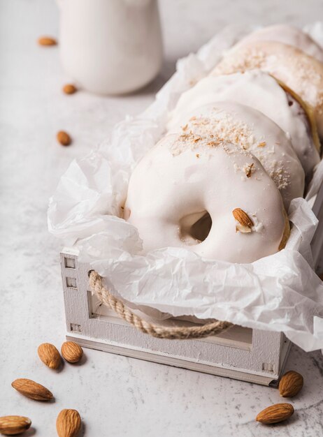 Rosquillas de primer plano con glaseado