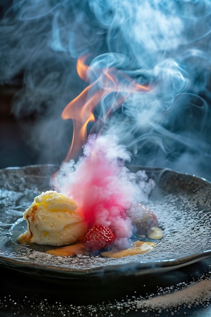 Foto gratuita sabrosa comida cocinada con humo