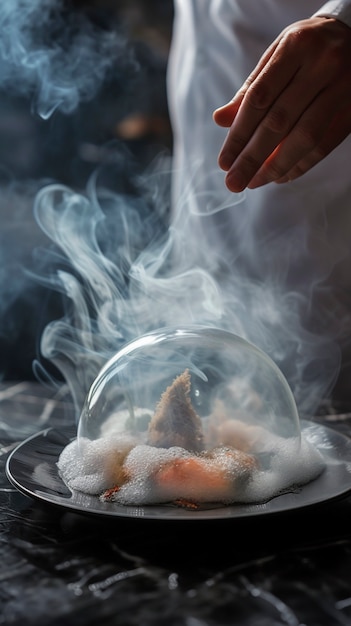 Foto gratuita sabrosa comida cocinada con humo