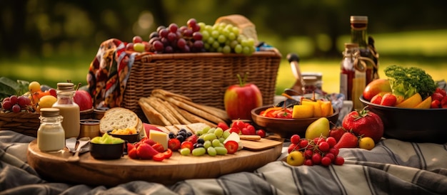 Sabrosa comida fresca para un picnic