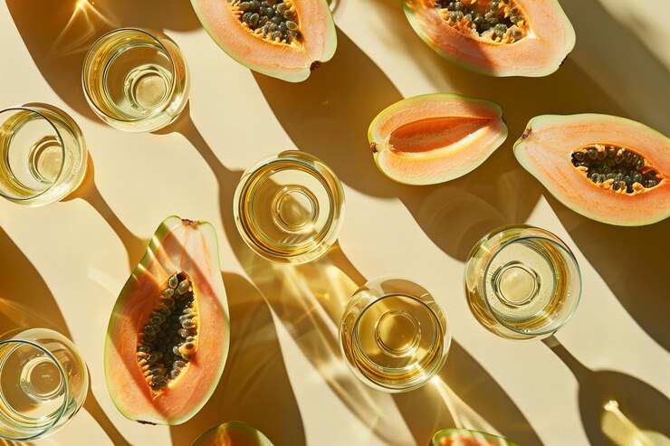 La sabrosa papaya es una naturaleza muerta.