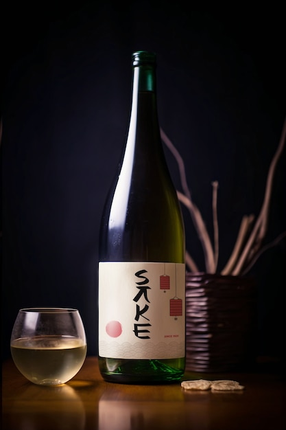 Foto gratuita sake bebida japonesa bodegón