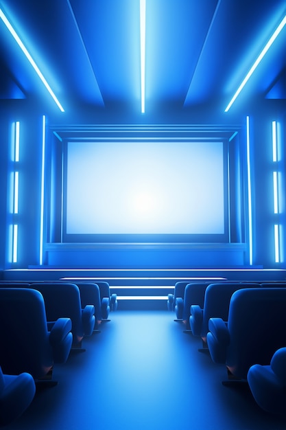 Foto gratuita sala de cine en 3d con asientos